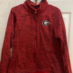Womens Xl Gill sports by Carl banks Ga Bulldog zip up jacket red and black